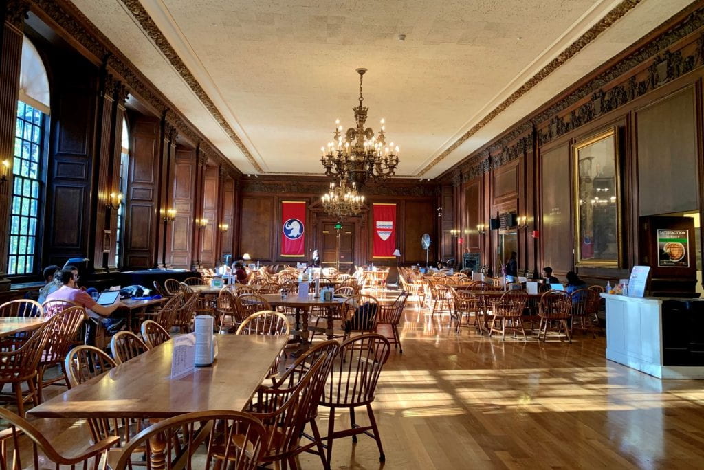 Inside a Harvard dining hall